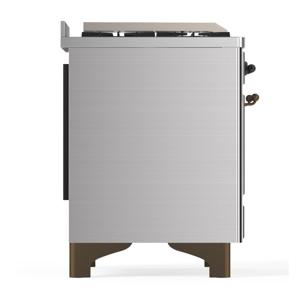 Ilve UM60FQNR3SSBLP Ilve Um60Fqnr3Ssblp Majestic Iii 60 Inch Dual Fuel Range With 9 Burners And Griddle, Dual Function Burner Up To 25,000 Btu (Liquid Propane, Solid Door, Stainless Steel, Burnished)