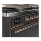 Ilve UM60FSQNR3MGP Ilve Um60Fsqnr3Mgp Majestic Iii 60 Inch Dual Fuel Range With 7 Burners, Griddle And French Top, Dual Function Burner With Up To 25,000 Btu (Natural Gas, Solid Door, Graphite Matte, Copper)
