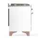 Ilve UM60FSNR3WHP Ilve Um60Fsnr3Whp Majestic Iii 60 Inch Dual Fuel Range With 7 Burners, Griddle And French Top, Dual Function Burner With Up To 25,000 Btu (Natural Gas, Triple Glass Door, White, Copper)