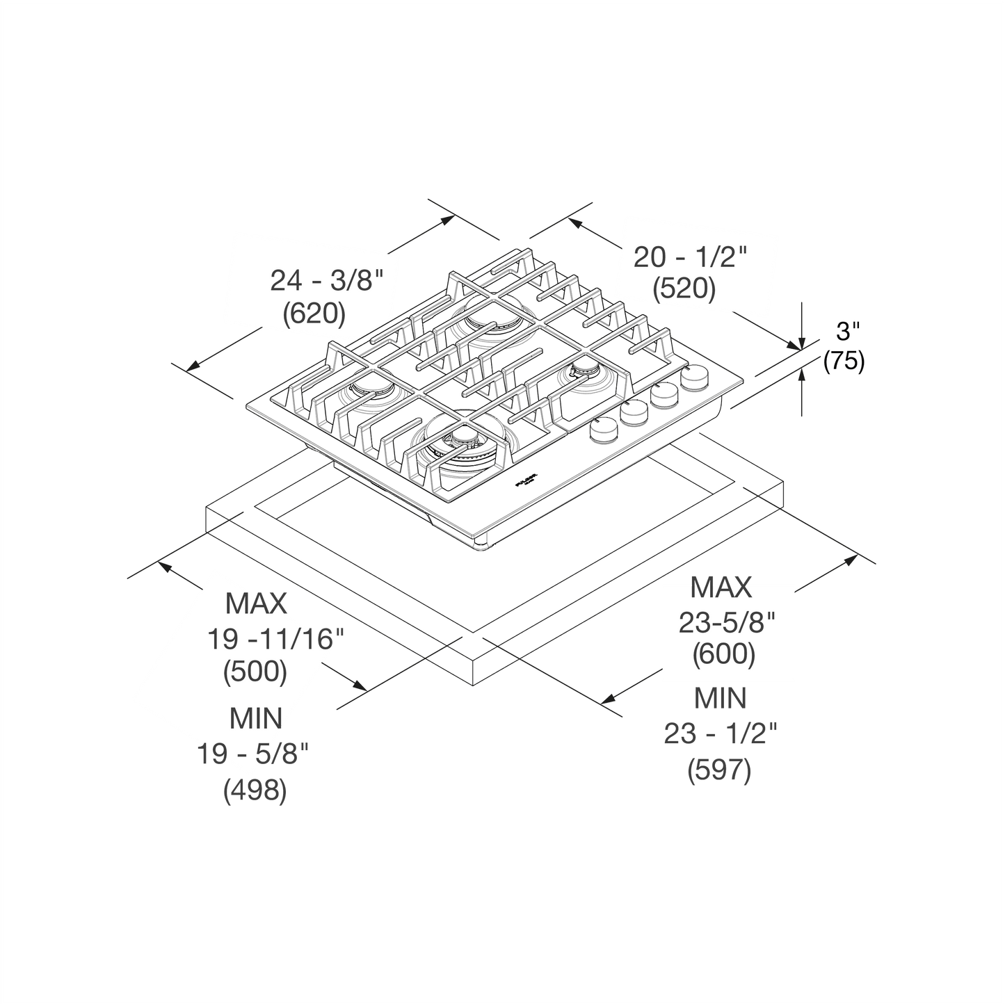 Fulgor Milano F4MGK24MB1 24" Gas Cooktop