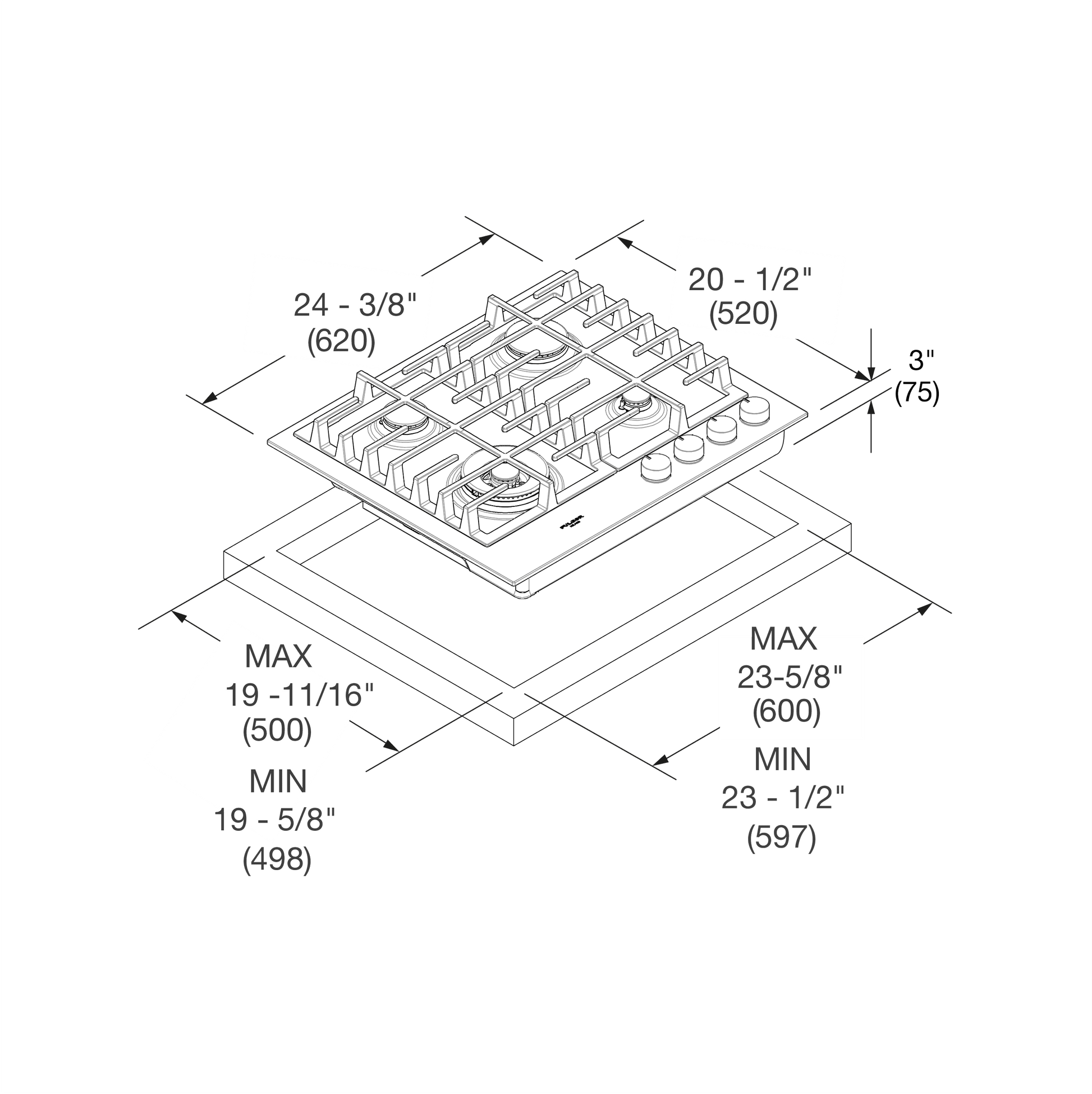 Fulgor Milano F4MGK24S1 24" Gas Cooktop