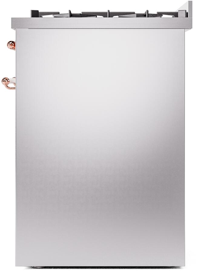 Ilve UP30NMPSSP Nostalgie Ii 30 Inch Dual Fuel Natural Gas Freestanding Range In Stainless Steel With Copper Trim