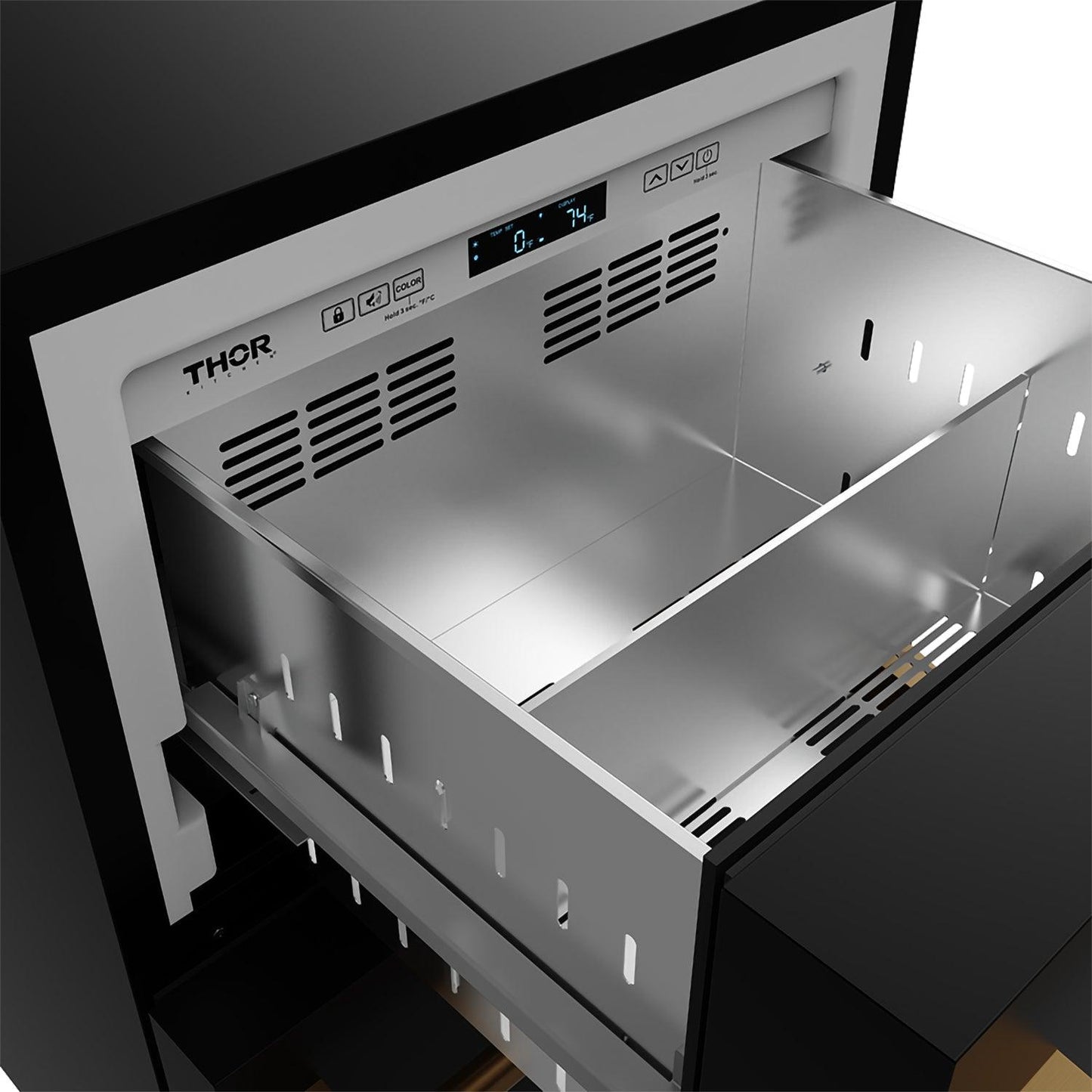 Thor Kitchen RF24UBBRZ 24 Inch Undercounter Built-In Or Freestanding Drawer Refrigerator - Black/Bronze Gordon Ramsay Series