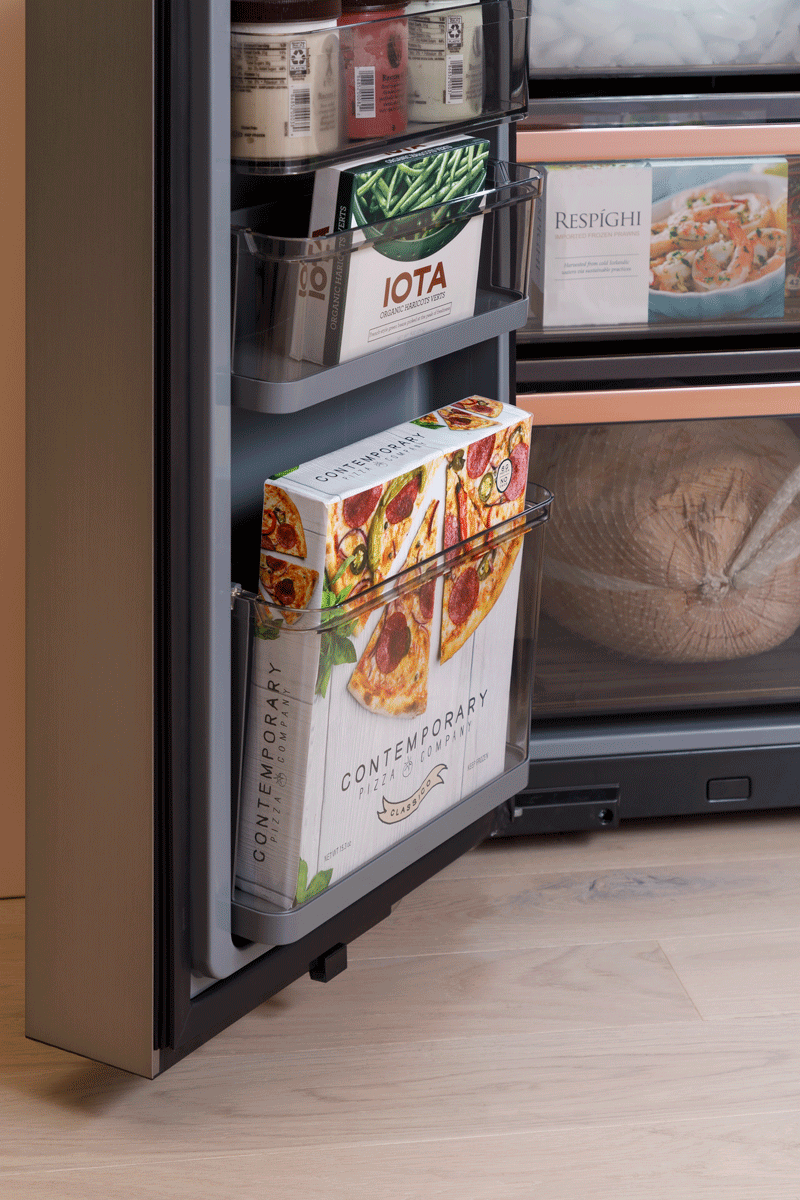 Cafe CHE23DM5WS5 Café™ Energy Star® 22.9 Cu. Ft. Smart Counter-Depth Quad-Door Refrigerator In Platinum Glass With Dual-Dispense Autofill Pitcher