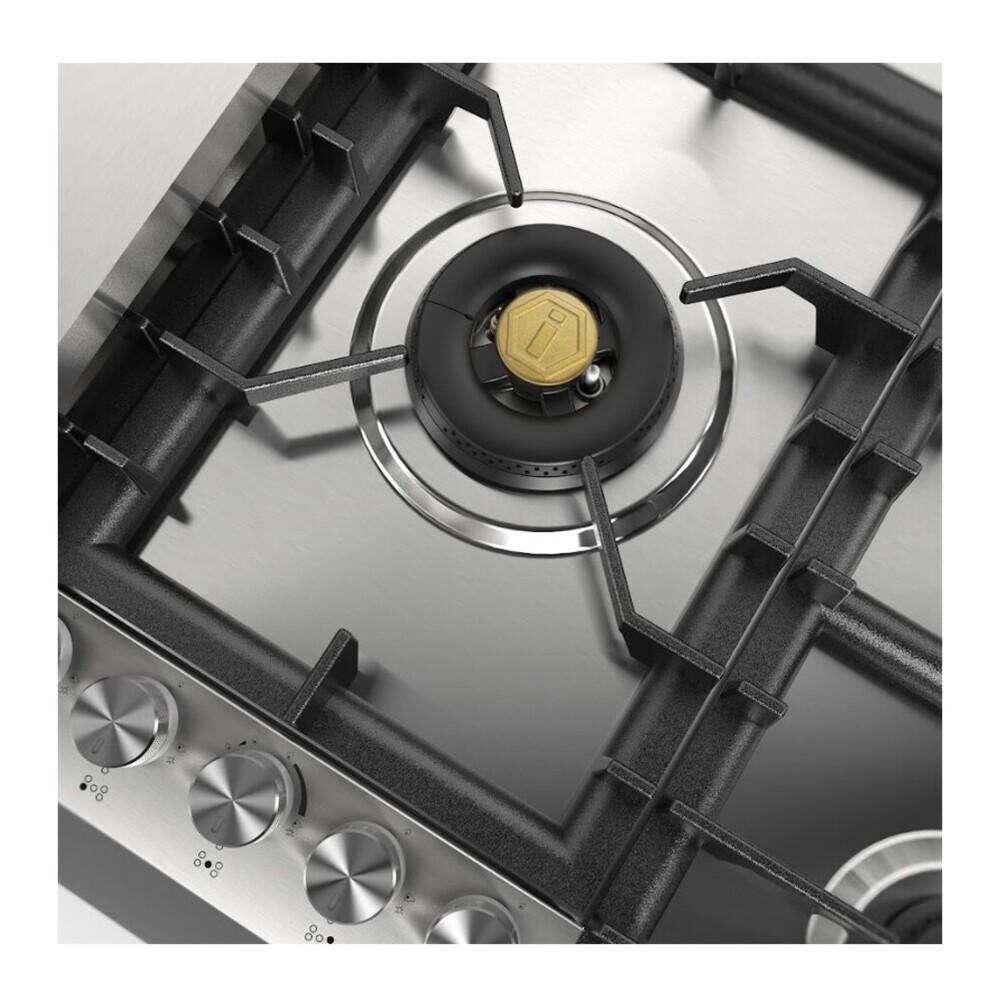 Ilve UHCPT95FSSLP Ilve Uhcpt95Fsslp Professional Plus Ii 36 Inch Built-In Gas Cooktop With Total Black Brass Burners, In Stainless Steel (5 Sealed Burners + Griddle, Liquid Propane)