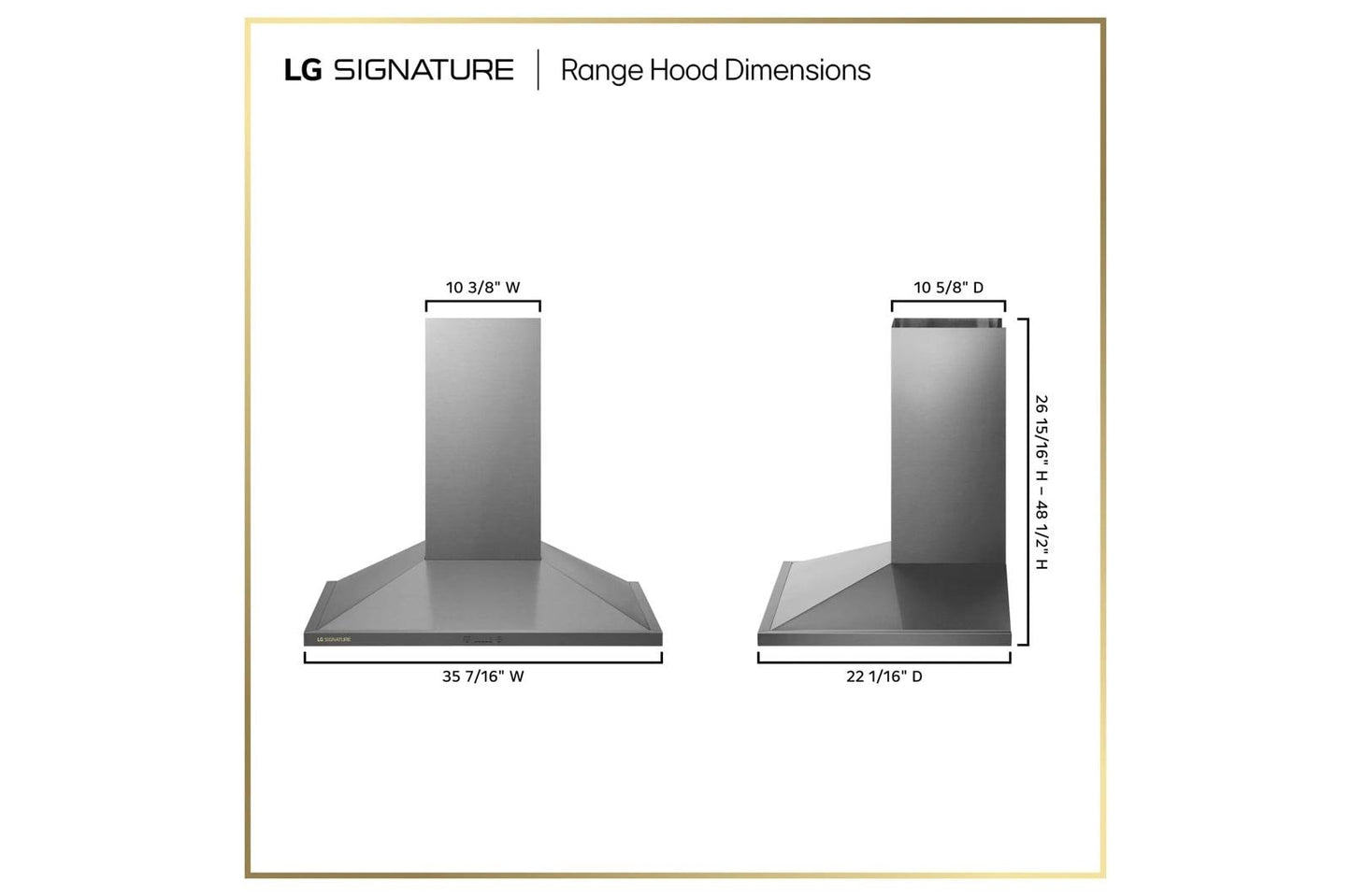 Lg HCEU3639X Lg Signature 36 Inch Wall Mount Chimney Hood