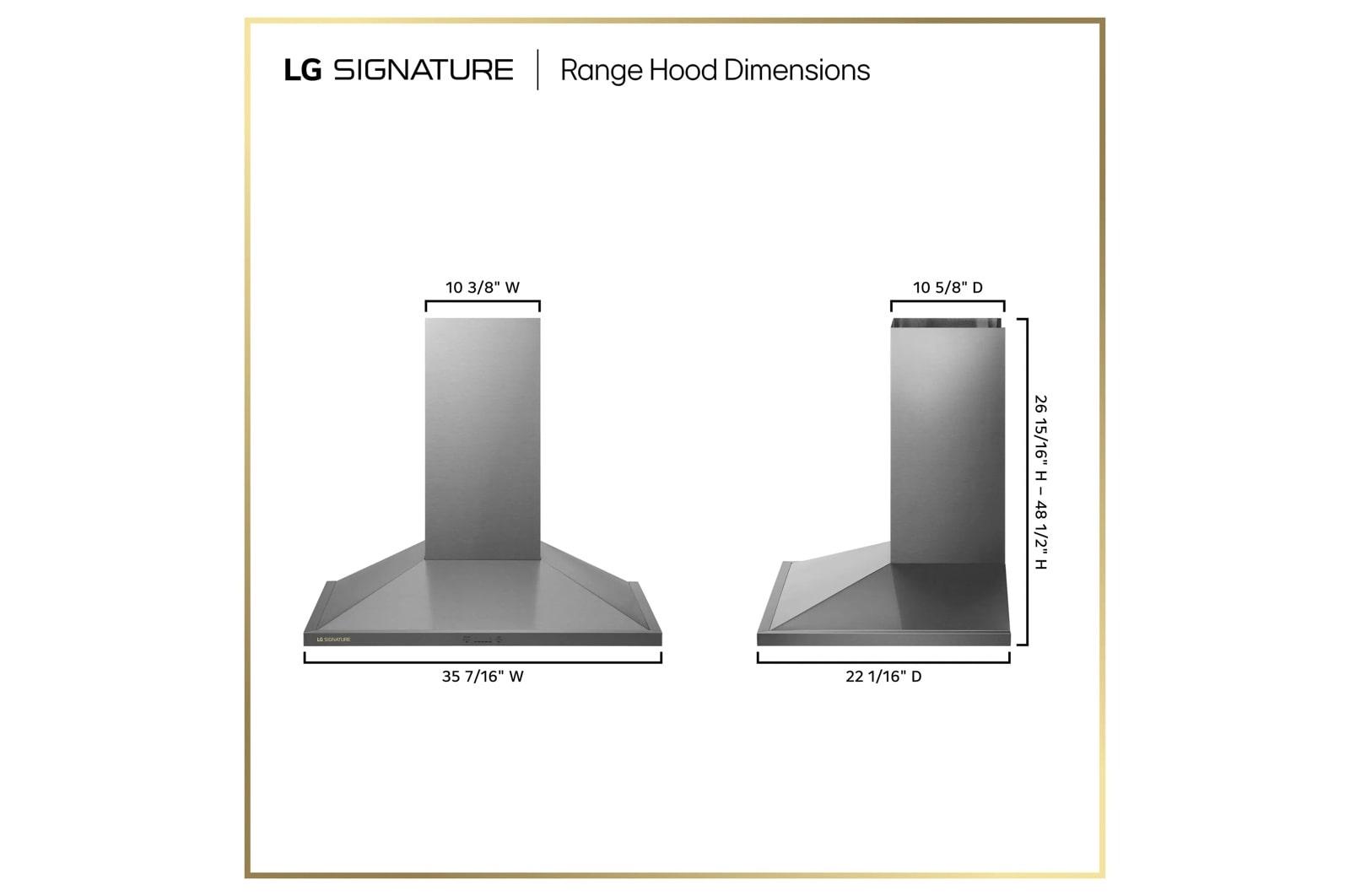Lg HCEU3639X Lg Signature 36 Inch Wall Mount Chimney Hood