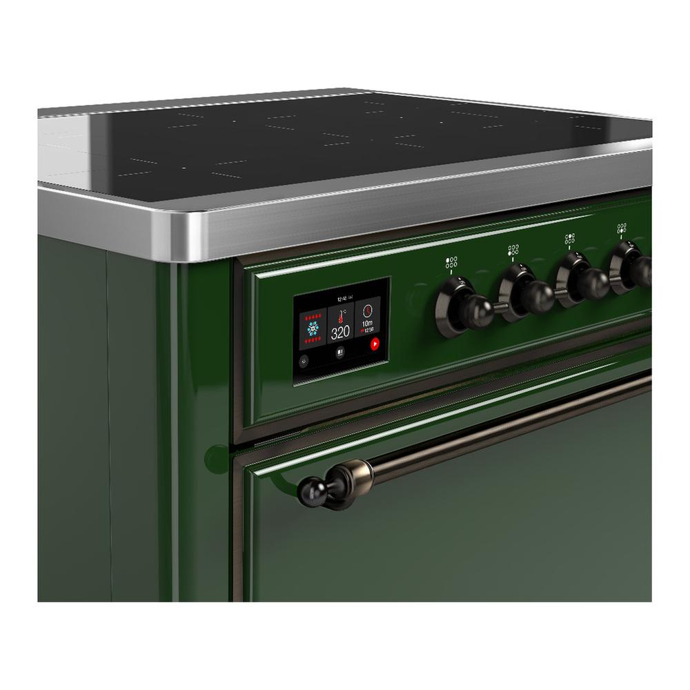 Ilve UMIB36QNR3EGB Ilve Umib36Qnr3Egb Majestic Iii 36 Inch Induction Range With 6 Elements, 3.5 Cu. Ft. Total Oven Capacity (Solid Door, Emerald Green, Burnished)