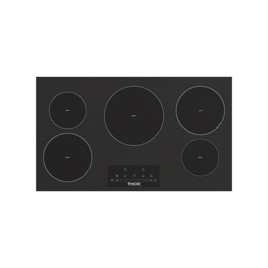 Thor Kitchen PIH36 36 Inch 5-Element Induction Cooktop In Black With Touch Controls