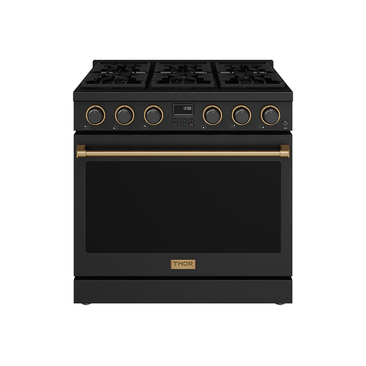 Thor Kitchen ARG36BLPBRZ 36 Inch Liquid Propane Range In Black And Bronze- Contemporary Professional