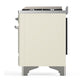 Ilve UM36FNR3AWCLP Ilve Um36Fnr3Awclp Majestic Iii 36 Inch Dual Fuel Range With 6 Black Brass Burners And Griddle, Dual Function Burner Up To 25,000 Btu (Triple Glass Door, Antique White, Chrome, Liquid Propane)