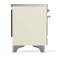 Ilve UMDIB40NR3AWC Ilve Umdib40Nr3Awc Majestic Iii 40 Inch Induction Range With 6 Elements, 3.82 Cu. Ft. Total Oven Capacity (Triple Glass Door, Antique White, Chrome)