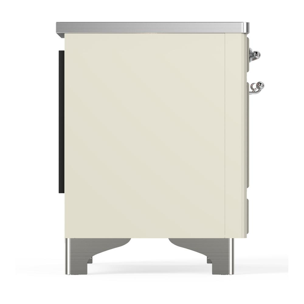 Ilve UMDIB40NR3AWC Ilve Umdib40Nr3Awc Majestic Iii 40 Inch Induction Range With 6 Elements, 3.82 Cu. Ft. Total Oven Capacity (Triple Glass Door, Antique White, Chrome)