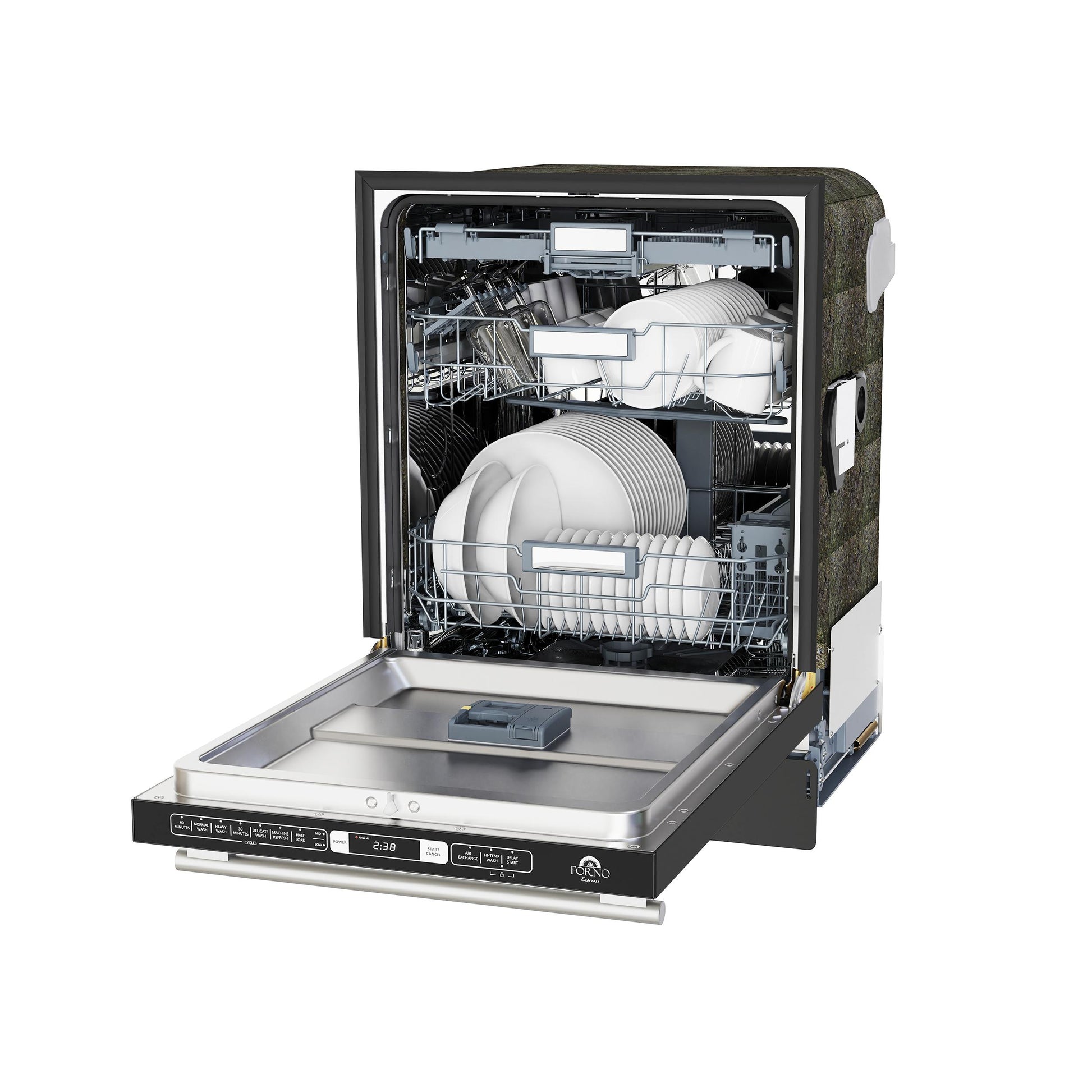 Forno FDWBI803524BLK Forno Romano Espresso 24-Inch Built-In Dishwasher, Black Finish, Stainless Steel Tub, 49 Dba, Energy Star Certified