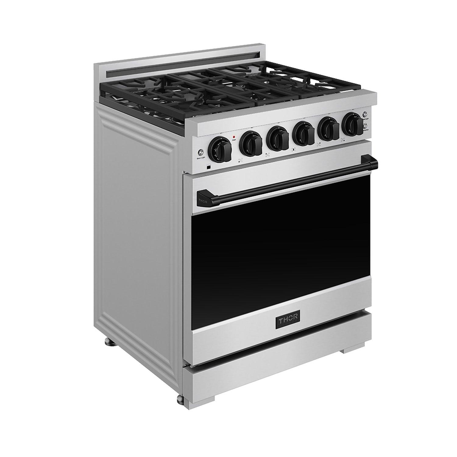 Thor Kitchen RSG30PBLK 30 Inch Professional Gas With Precision Knob Control In Stainless Steel/Black