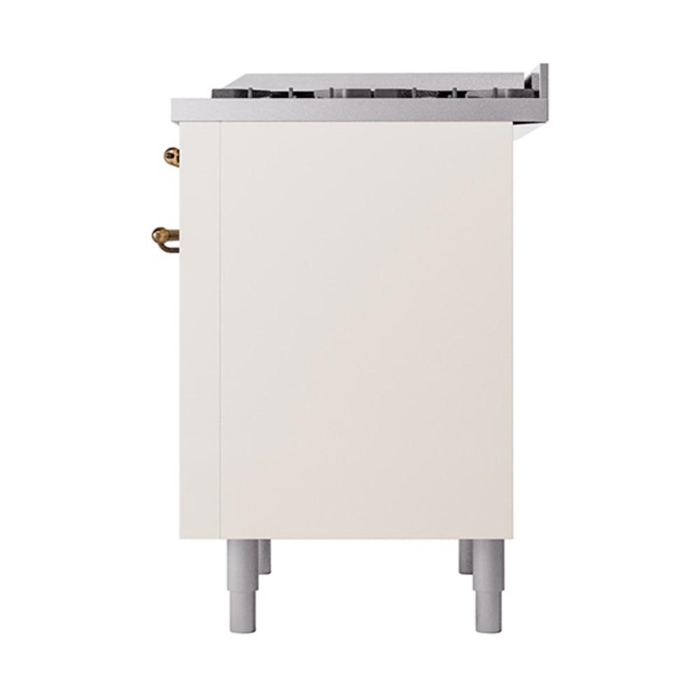 Ilve UN36FQNMPAWB Ilve Un36Fqnmpawb Nostalgie Ii Noblesse 36" Dual Fuel Range (Natural Gas, Solid Door, Antique White, Burnished)