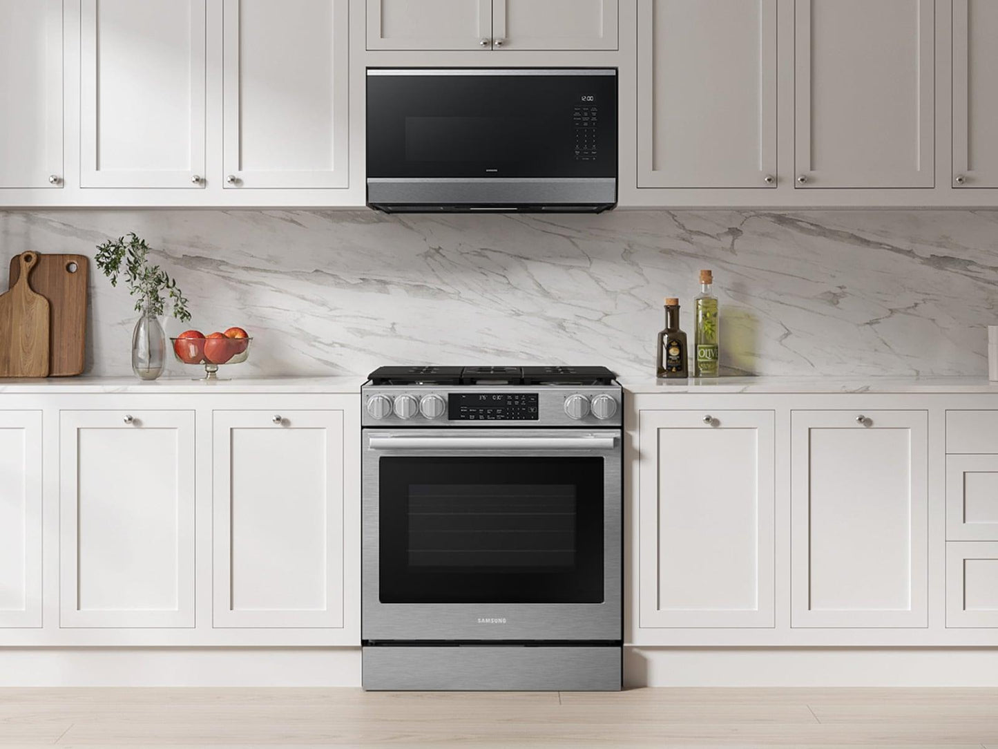 Samsung NSG90H63SRAA Bespoke Smart Slide-In Dual Fuel Range Pro Style Elite Design Illuminated Knobs Air Fry Max