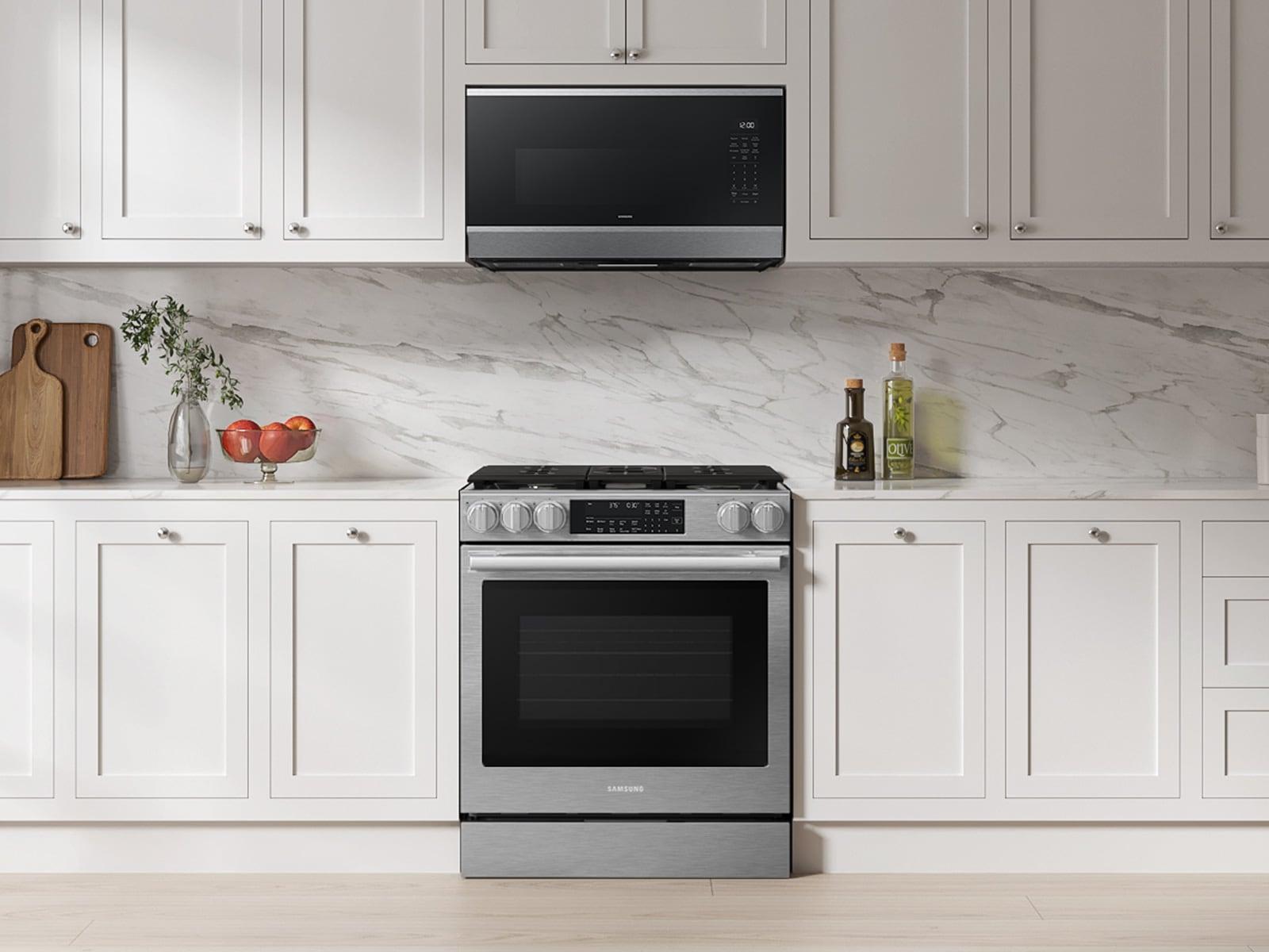 Samsung NSG90H63SRAA Bespoke Smart Slide-In Dual Fuel Range Pro Style Elite Design Illuminated Knobs Air Fry Max
