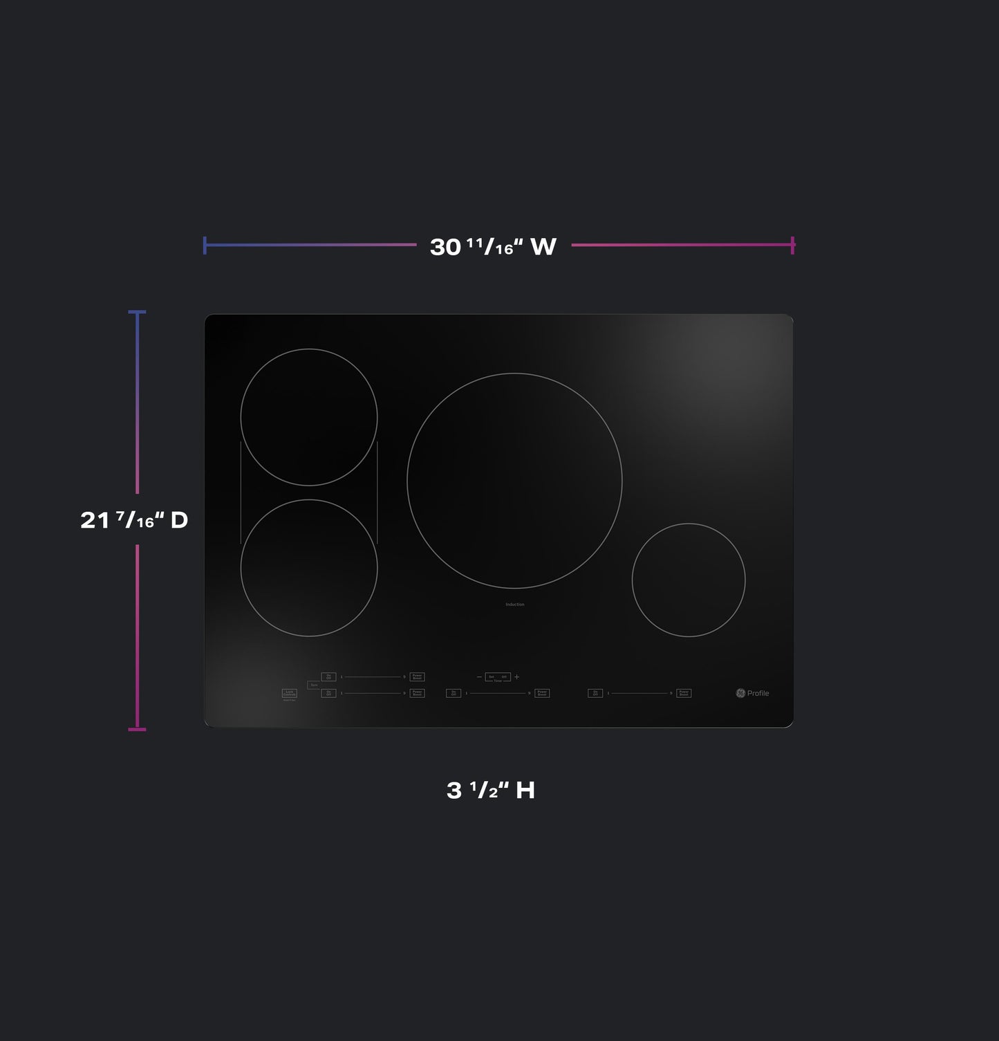 Ge Appliances PHP6030DWBB Ge Profile™ Energy Star® 30" Built-In Touch Control Induction Cooktop