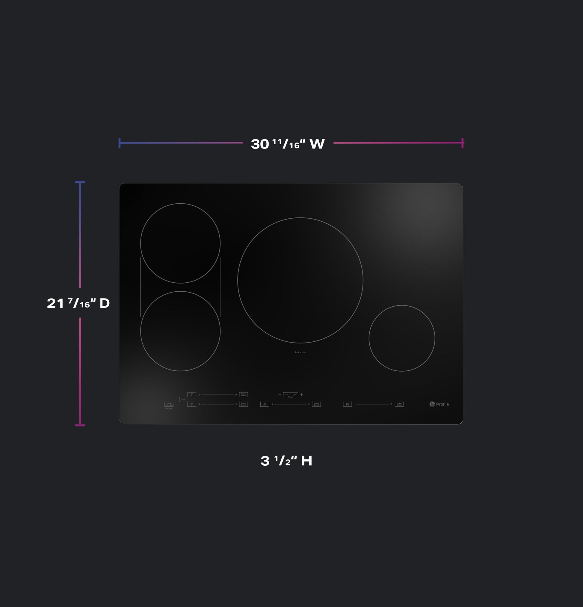 Ge Appliances PHP6030DWBB Ge Profile™ Energy Star® 30" Built-In Touch Control Induction Cooktop