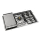 Ilve UHCPT95FSSLP Ilve Uhcpt95Fsslp Professional Plus Ii 36 Inch Built-In Gas Cooktop With Total Black Brass Burners, In Stainless Steel (5 Sealed Burners + Griddle, Liquid Propane)
