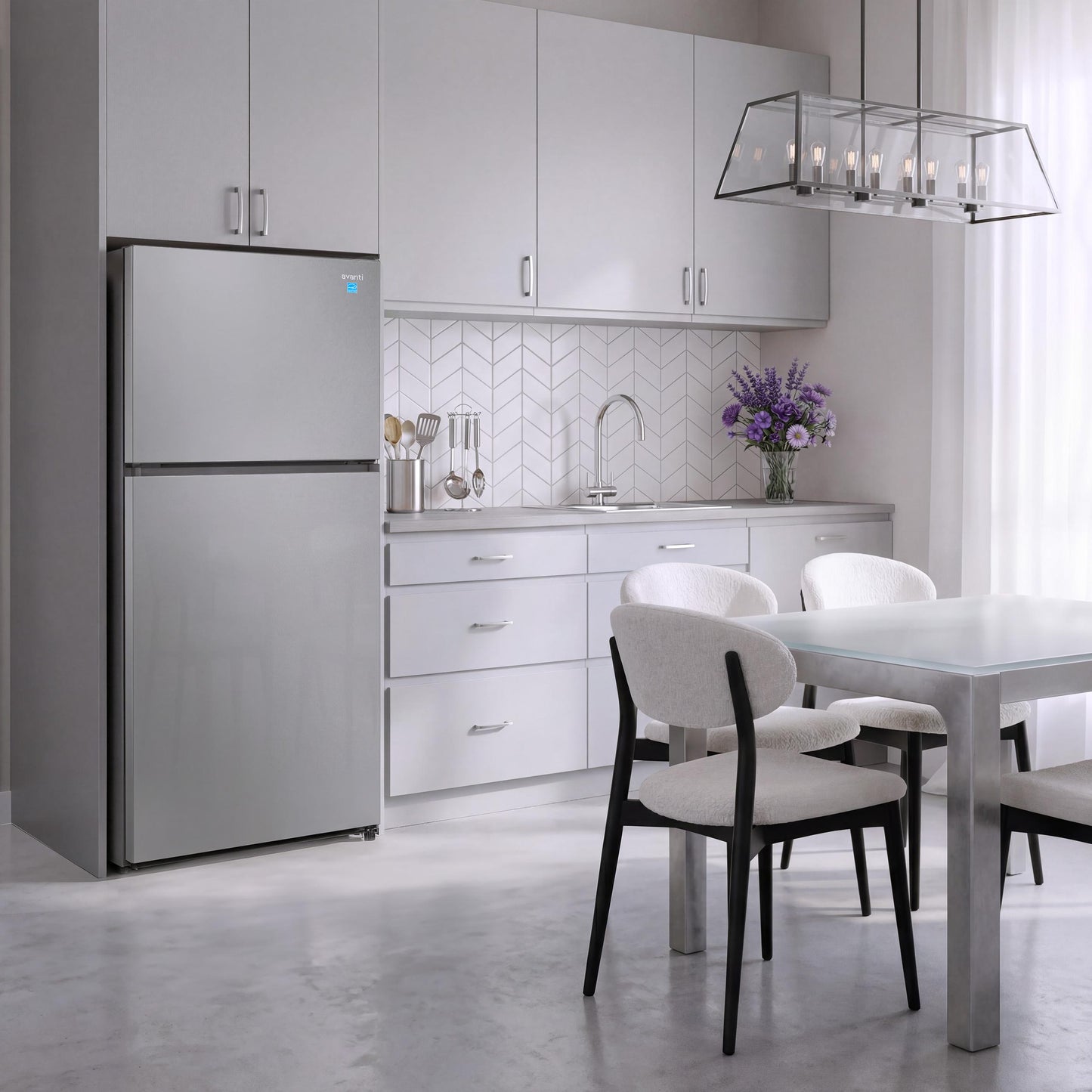 Avanti AVFF24DLJM0SS Avanti Maxxspace Insulation™ Technology Garage-Ready Frost-Free Ice Maker-Ready Refrigerator, 24 Cu. Ft., Energy Star, Stainless Steel Look (Avff24Dljm0Ss)