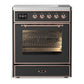 Ilve UMIB30NR3MGP Ilve Umib30Nr3Mgp Majestic Iii 30 Inch Induction Range With 4 Elements, 4 Cu. Ft. Oven Capacity (Triple Glass Door, Graphite Matte, Copper)