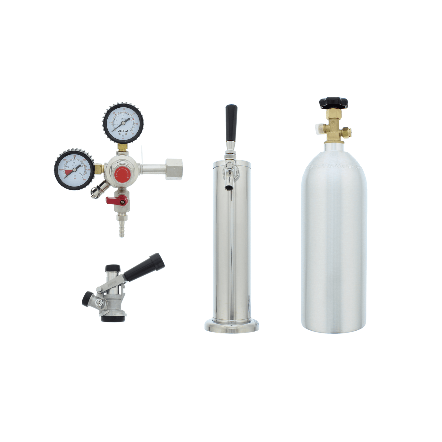 Zephyr PRKFK01SSC Presrv Kegerator Single Tap Kit, Ss, Co2