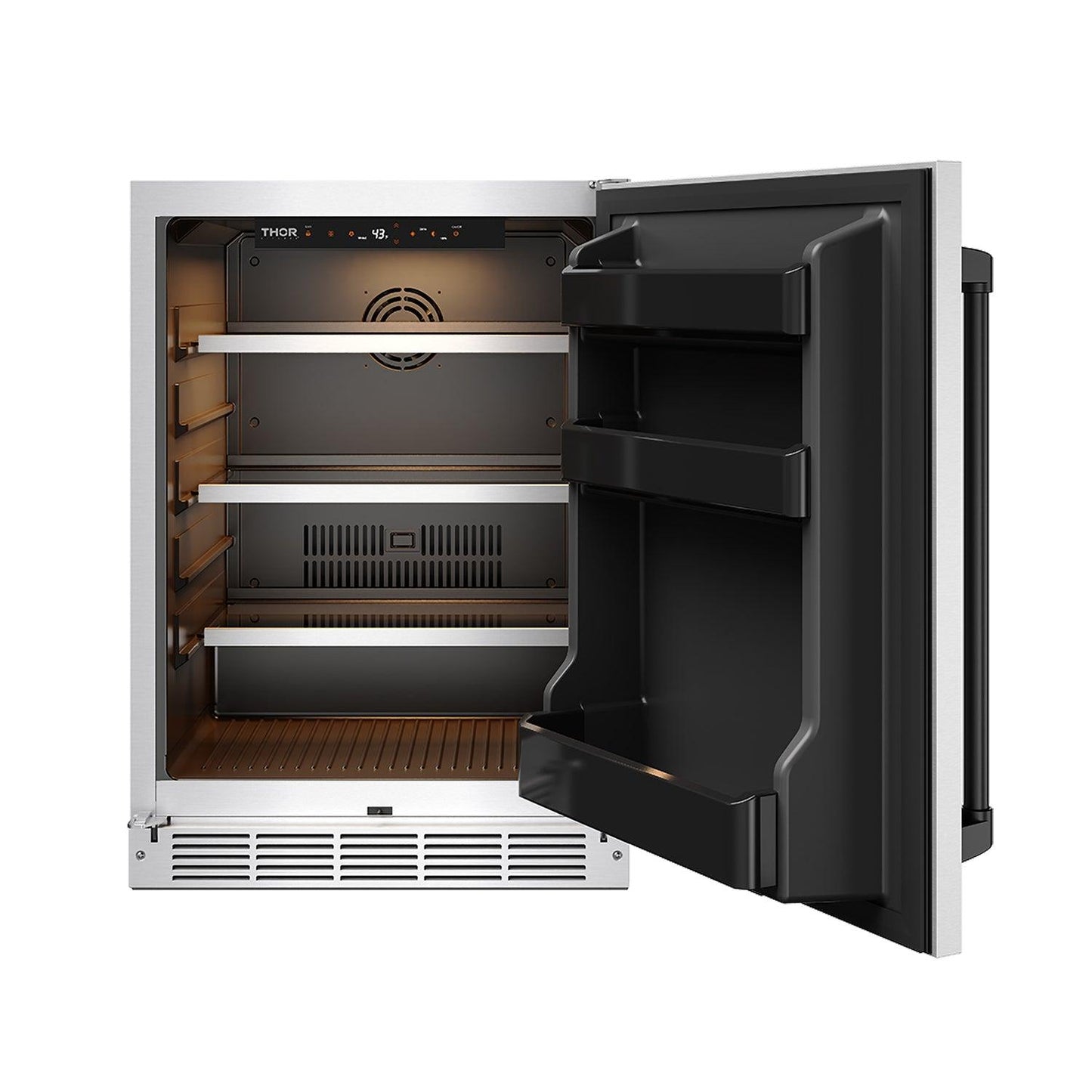Thor Kitchen RBC24SSDBLK Gordon Ramsay Collection 24 Inch Outdoor Undercounter Beverage Cooler In Stainless Steel/Black