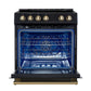Forno FFSIN098230BLK Forno Leonardo Espresso 30-Inch Slide-In Black Induction Range, Convection Oven, 5 Cooking Zones, Touch Control Panel