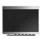 Ilve UMIB36QNR3BUB Ilve Umib36Qnr3Bub Majestic Iii 36 Inch Induction Range With 6 Elements, 3.5 Cu. Ft. Total Oven Capacity (Solid Door, Burgundy, Burnished)