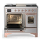 Ilve UMD40FNR3SSPLP Ilve Umd40Fnr3Ssplp Majestic Iii 40 Inch Dual Fuel Range With 6 Burners And Griddle, Dual Function Burner Up To 25,000 Btu (Liquid Propane, Triple Glass Door, Stainless Steel, Copper)