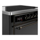 Ilve UMIB36QNR3BKB Ilve Umib36Qnr3Bkb Majestic Iii 36 Inch Induction Range With 6 Elements, 3.5 Cu. Ft. Total Oven Capacity (Solid Door, Glossy Black, Burnished)