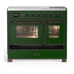 Ilve UMDIB40NR3EGB Ilve Umdib40Nr3Egb Majestic Iii 40 Inch Induction Range With 6 Elements, 3.82 Cu. Ft. Total Oven Capacity (Triple Glass Door, Emerald Green, Burnished)