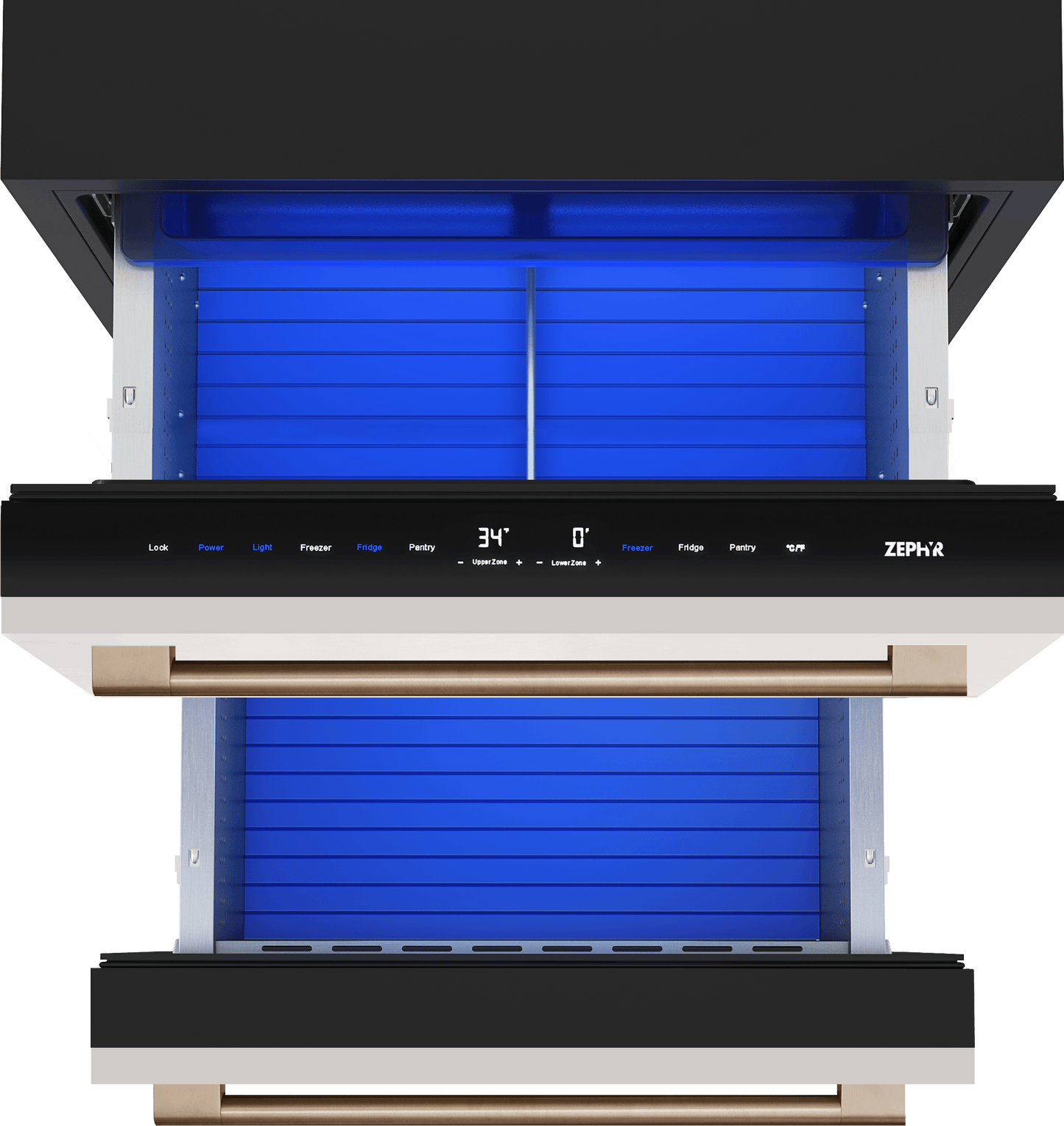 Zephyr PRRFD24C2AP Presrv Refrigerator Freezer Drawers, 24In, Panel Ready