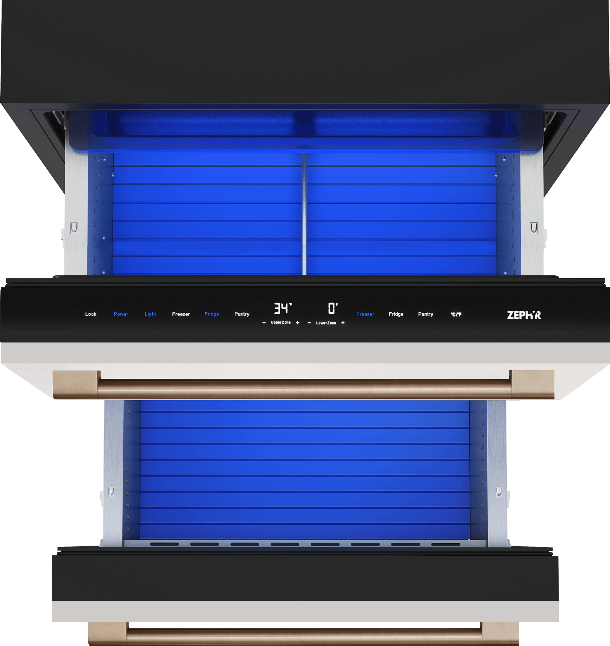 Zephyr PRRFD24C2AP Presrv Refrigerator Freezer Drawers, 24In, Panel Ready