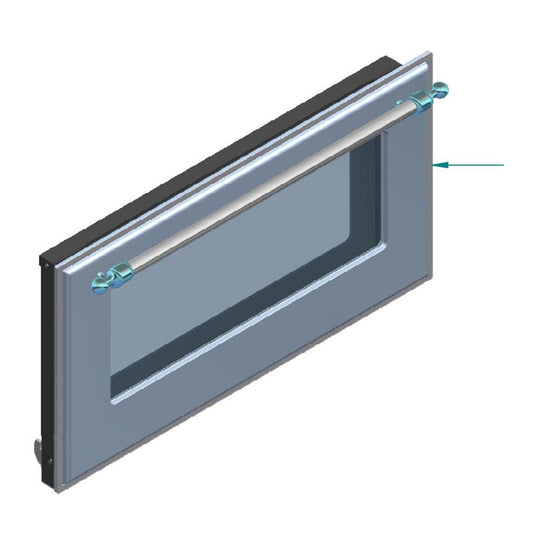 Ilve EG9624014005216 Ilve Parts Eg9624014005216 Complete Triple Glass Door Kit For 48" Range, Uov 80 E3 (Burgundy, Brass Trim)