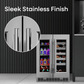 Element Appliance EFB24DES Cellara By Element 24 In., 27 Bottle And 45 Can Dual Zone French Door Wine And Beverage Cooler - Efb24Des