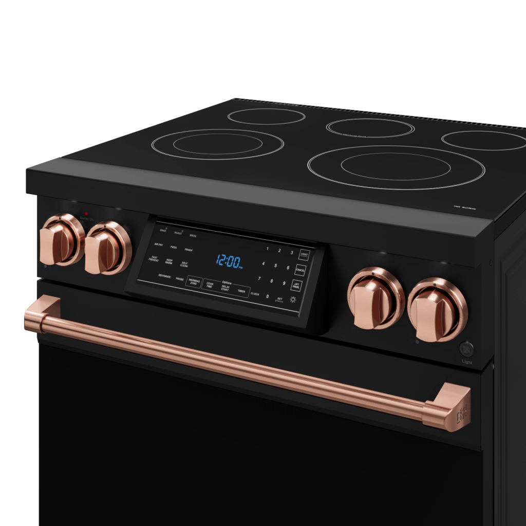 Thor Kitchen RSE30BRSG 30 Inch Professional Electric Range With Tilt Panel Touch Control In Black/Rose Gold Gordon Ramsay Series - Rse30B-Rsg
