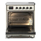 Ilve UMIB30NR3AWB Ilve Umib30Nr3Awb Majestic Iii 30 Inch Induction Range With 4 Elements, 4 Cu. Ft. Oven Capacity (Triple Glass Door, Antique White, Burnished)