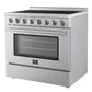 Forno FFSEL601136 Forno Paolo 36 Inch Freestanding Electric Range, Stainless Steel, 5.44 Cu.Ft, True Convection Oven, Energy Efficient