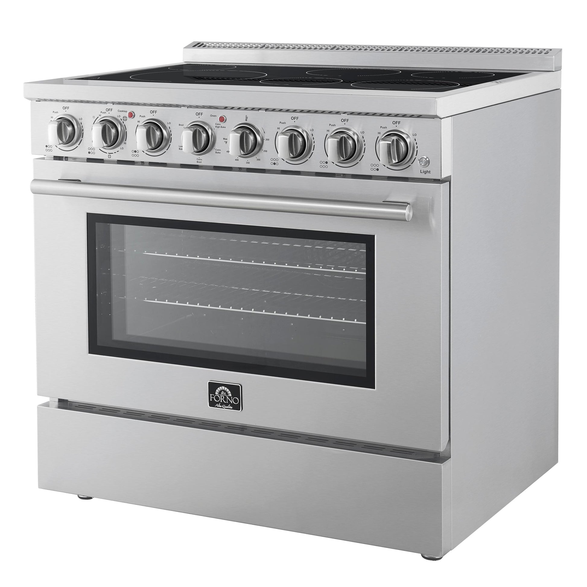 Forno FFSEL601136 Forno Paolo 36 Inch Freestanding Electric Range, Stainless Steel, 5.44 Cu.Ft, True Convection Oven, Energy Efficient