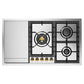 Ilve UHCPT95FNSSG Ilve Uhcpt95Fnssg Nostalgie Ii 36 Inch Built-In Gas Cooktop With Total Black Brass Burners, In Stainless Steel (5 Sealed Burners + Griddle, Natural Gas)
