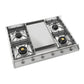 Ilve UHCP965FNSSCLP Ilve Uhcp965Fnssclp Nostalgie Ii 36 Inch Gas Cooktop With Griddle, In Stainless Steel (Liquid Propane, Chrome)