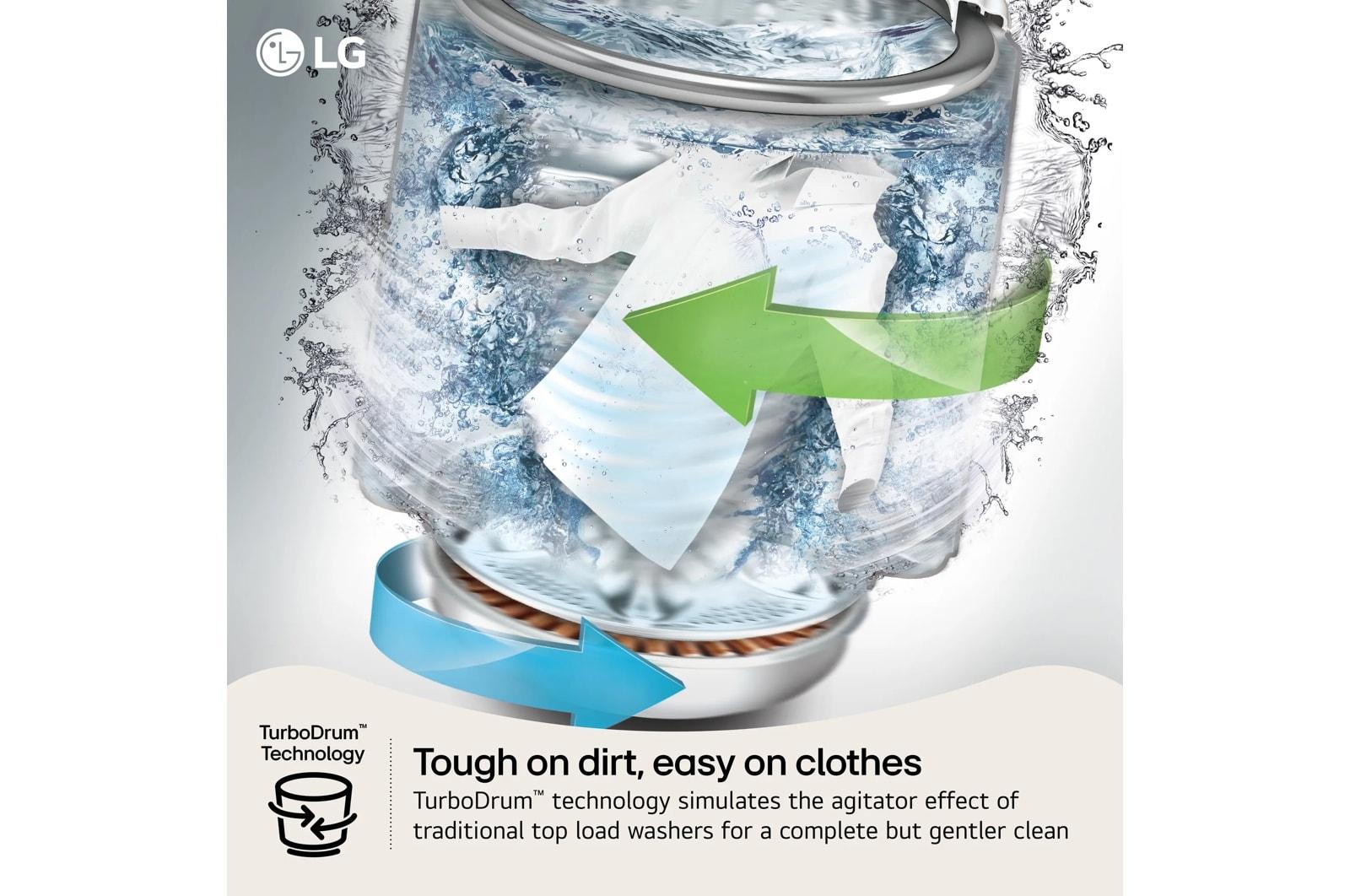 Lg WT7010CW 4.5 Cu. Ft. Ultra Large Capacity Top Load Washer With Impeller & Turbodrum™ Technology
