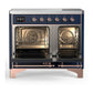 Ilve UMDIB40NR3MBP Ilve Umdib40Nr3Mbp Majestic Iii 40 Inch Induction Range With 6 Elements, 3.82 Cu. Ft. Total Oven Capacity (Triple Glass Door, Midnight Blue, Copper)