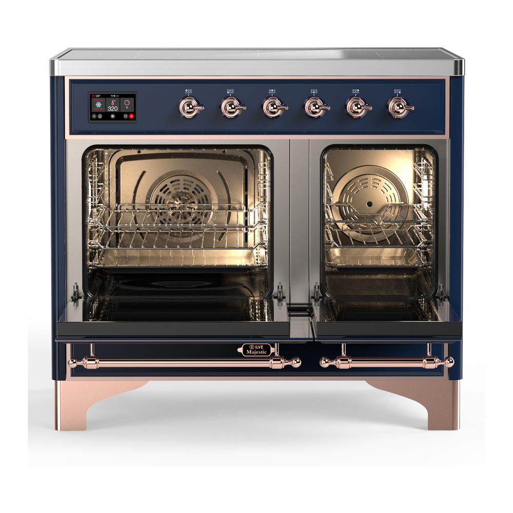 Ilve UMDIB40NR3MBP Ilve Umdib40Nr3Mbp Majestic Iii 40 Inch Induction Range With 6 Elements, 3.82 Cu. Ft. Total Oven Capacity (Triple Glass Door, Midnight Blue, Copper)