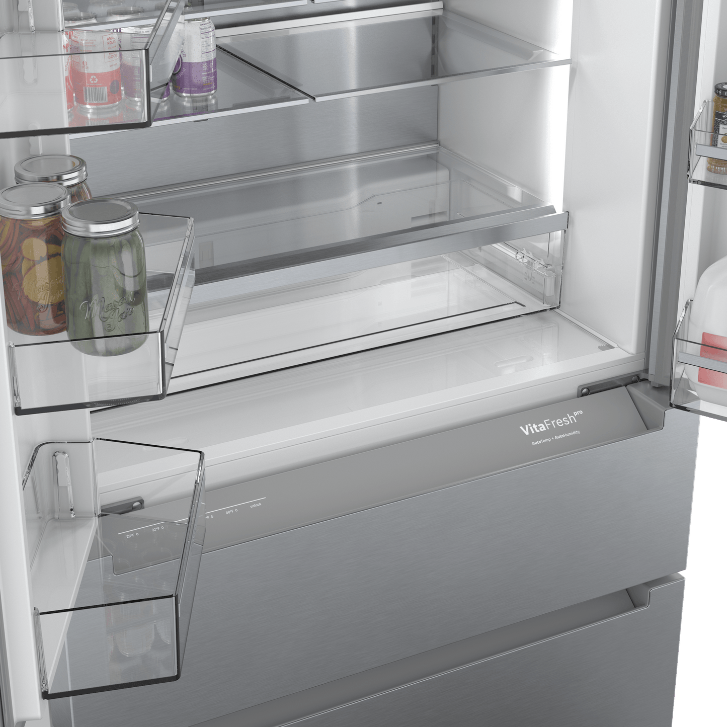 Bosch B36CL84ENS 800 Series, French Door Bottom Freezer, Multi Door, 36'', Brushed Steel (With Anti-Fingerprint)