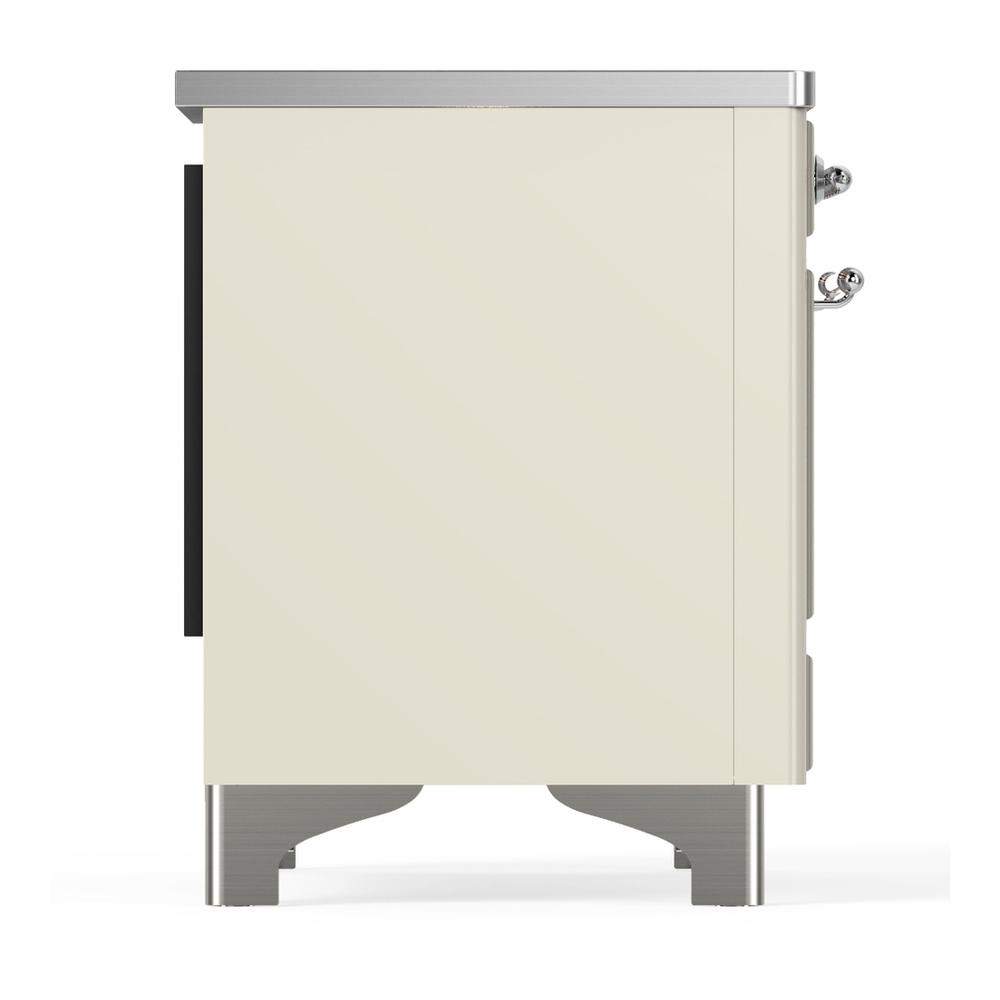 Ilve UMIB36QNR3AWC Ilve Umib36Qnr3Awc Majestic Iii 36 Inch Induction Range With 6 Elements, 3.5 Cu. Ft. Total Oven Capacity (Solid Door, Antique White, Chrome)