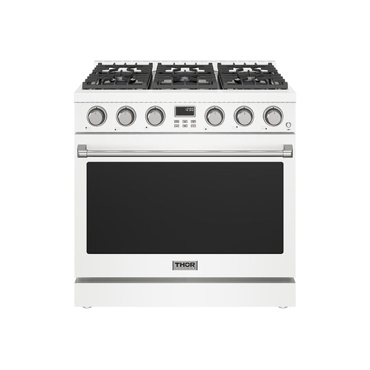Thor Kitchen ARG36W 36 Inch Gas Range In White - Contemporary Professional